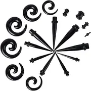 [GAROZATION] Snail Ear Rock Ear Stretchers Ear Stretchers Plugs Taper and Plug Kit Spiral Ear Decoration Ear Stretching Starter Kit Spiral Tunnels Rock Ear Gauges Kits Purple