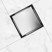 Shower Floor Drain ,4-Inch Square Shower Drain with Removable Tile Insert and Ru