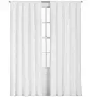 White 100% linen lined curtains with back tabs (pair)