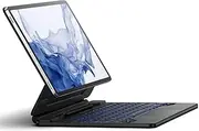 [Dexnor] for Samsung Galaxy Tab S10+ Plus/S9+ Plus/S9 FE+ Plus/S8+ Plus/S7+ Plus/S7 FE Case with Keyboard Floating Cantilever Magnetic Stand Trackpad Backlit Keyboard Case with S Pen Holder - Black