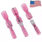 16-22 AWG Female&Male Red Waterproof Spade Heat Shrink Wire Terminals Connectors