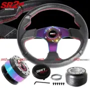 Neo Chrome Drift Sport 320mm Steering Wheel + Quick Release + Hub for 240SX S13 (for: Nissan)