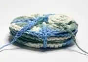 Set of 5 Handmade Crochet Cotton Face Scrubbies Blue Green Cream By Fancy Knots