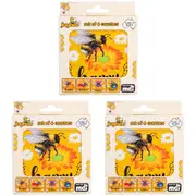 3x 4pc Joybee Cork-Backed Drink Coasters Table Protector Mat Square Bee Yellow