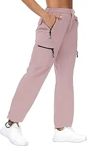 [VVK] Women's Hiking Cargo Pants Lightweight Quick Dry Outdoor Athletic Pants Camping Climbing Golf Zipper Pockets