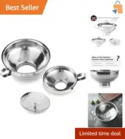 Durable Stainless Steel Canning Funnel Set for Efficient Kitchen Organization