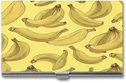 [QWNMD] Business Card Case Box Buckle Style Shut Metal Business Card Holder Banana Patternprinted Slim Purse Name Card Holders for Business Cards Men Women