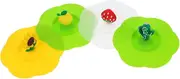 GREENADSCAPE 4pcs Silicone Cup Lids for Mugs Flexible Airtight Covers for Coffee and Tea Temperature Resistant Design Fit for Various Cups and Mugs Easy to Use Silicone Lids