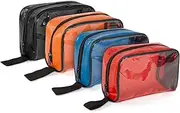 LINE2design Color Coded First Aid Medical Emergency Kit Bag Water Resistant Accessory Pouches, Zippered Closure with Transparent Window Set of 4
