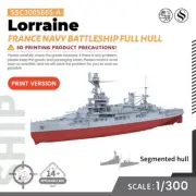 SSC300566S-A 1/300 Military Model Kit France Navy Lorraine Battleship Full Hull