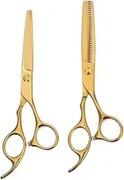 MERRYHAPY 2 Pcs Set Professional Hairdressing Scissors Set Cutting Thinning Durable Barber Tools for Home Salon Use Ergonomic Design for Comfortable Handling