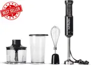 Immersion Blender 800W Dark Grey, Variable Control, Whisk, Chopping Blade, 900ml