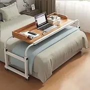 Over-Bed Tables, with Wheels Mobile Over Bed King Queen Laptop with Adjustable Length and Height Computer Table (Color : C)