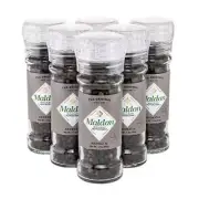 Maldon Salt Whole Black Peppercorn Grinder 50 g 6 Count Refillable and Adjust...