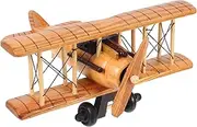 Mobestech Vintage Wooden Airplane Model Decor Biplane Aircraft for Enthusiasts Unique Collector Item Rustic Design Charming Accent for Home Office Decoration