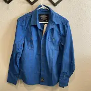Alpha Industries Blue Button up long sleeve shirt men's medium