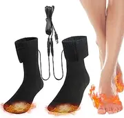 Heated Socks for Men and Women, Electric Heated Socks Foot Warmer Thermal Socks, Heated Ski Socks, Cold Weather Heated Socks USB Powered for Hiking, Walking, Outdoor Sports
