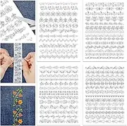 GLOBLELAND 4 Sheets 50Pcs Retro Lace Water Soluble Hand Sewing Stabilizers for Fabric 11.6x8.2 Inch Embroidery Stitch Practice Embroidery Patterns Transfers for Embroidery Beginners Lovers