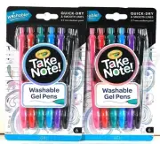 (2 Pack) Crayola Take Note Quick Dry Smooth Lines 6 Count Washable Gel Pens