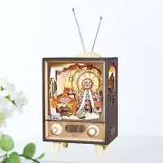 Carousel Music Box Classic Music Wooden Puzzle Model Kit Horse Figurine Musical