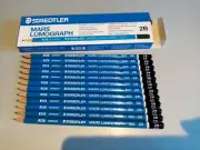 12 pcs VINTAGE STAEDTLER -LUMOGRAPH-2B-pencils - GERMANY NOS