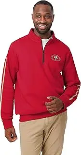 FOCO Men's Standard Quarter Zip Drop Tail Sweater