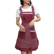 Cute Apron for Women with Pockets, Comfortable Kitchen Apron, Perfect for Cafe