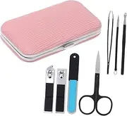 Healeved 7pcs Manicure Tools Pedicure Kit Professional Eyebrow Kit Nail Clipper Kit Eyelash Extension Tweezers Kit Nail Care Kit Nail Clippers Eyebrow Trimming Tools Pedicure Tools Black Pu