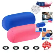 Breathable Microbead Bolster Pillows - 2 Pack in Pink & Blue for Home & Travel
