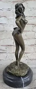 Nude Girl Standing In A Model Pose Bronze Sculpture Marble Statue By Preiss Deal