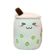 Giant Boba Milk Tea Plush Doll - Soft, Stuffed Cup Pillow, Green