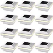 Dynaming 12 Pack Solar Post Lights, Outdoor Solar Powered Decorative Post Cap...