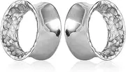 [Casvort] 2 PCS Hypoallergenic 0G-5/8 Classic Hammered Ear Gauges 316 Surgical Stainless Steel Comfortable Screw Back Ear Tunnels Plugs Body Piercing Jewelry
