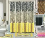 15-PC Bathroom Set - Bathroom Rug, Contour Rug, Shower Curtain, 12 Shower Hooks!