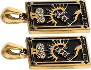 [COOPHYA] 2pcs Retro Tarot Card Keychain Charm Jewelry Pendant Ancient Retro Tarot Charm Necklace Keychain Charm