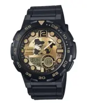 Casio AEQ-100BW-9AV Mens Black 100M World Time Digital/ Analog Sports Watch New