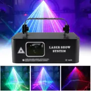 RGB Laser Beam Projector DJ Disco Light Effect Party DMX Strobe Stage Lighting Q