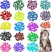 [VICTHY] 120pcs Cat Nail Caps, Colorful Pet Cat Soft Claws Nail Covers for Cat Claws with Adhesive and Applicators Medium
