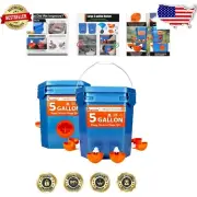 Durable 5-Gallon Chicken Feeder & Waterer Bucket Set - BPA-Free & Leak-Resistant