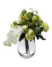 [Fusion] Orchid and Peony Mixed Arrangement Artificial Flower 46cm in Multi