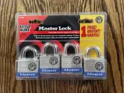 Master Lock Set of 4 New Keyed Alike No. 3 Laminated Padlocks With 4 Keys
