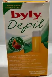 Byly Depil Depilatory Warm Wax Body Roll On Peach and Papaya, 75ml (2.5 oz.)