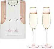 Rose Crystal Champagne Flute Set by Twine