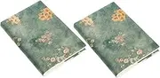 2PCS Soft Cloth Fabric Book Covers Book Protector for Notebooks Journals and Diaries Unique Design for Students