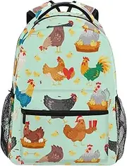 [GAIGEO] Simple Letters White School Backpack, 15L Name Tag Backpacks for Boys, Durable Comfy Straps, Multi Pocket, S