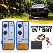 Blue Wireless Winch Remote Control 12V Receiver 150ft Twin Switch Handset Easy