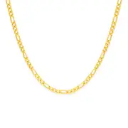 9ct Gold 50cm Hollow Figaro 3+1 Chain