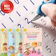 Grooved Kids Writing Books, Reusable Letter Tracing, Handwriting Workbook, Pen &
