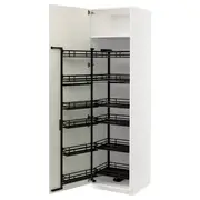 METOD high cabinet with pull-out larder, white/Veddinge white, 60x60x220 cm