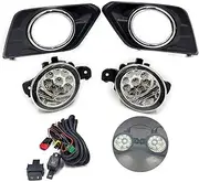 Car Fog Lamp Assembly For N&issan For Xtrail For X-Trail T32 For Rogue 2014 2015 2016 Car Fog Lights Switch Harness Cover Wiring Fog Lamps Front Bumper Fog Light(Halogen set)